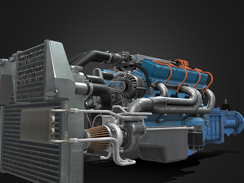 汽车发动机V8通用350Unity谢哈布房屋su模型