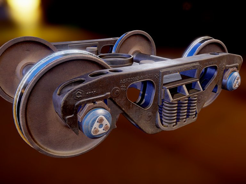 美国铁路卡车 转向架su模型