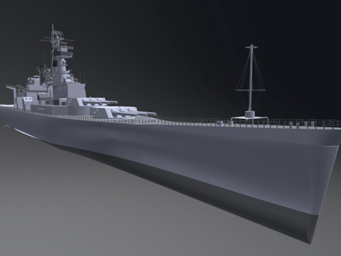 美国海军 爱荷华级 战列舰su模型