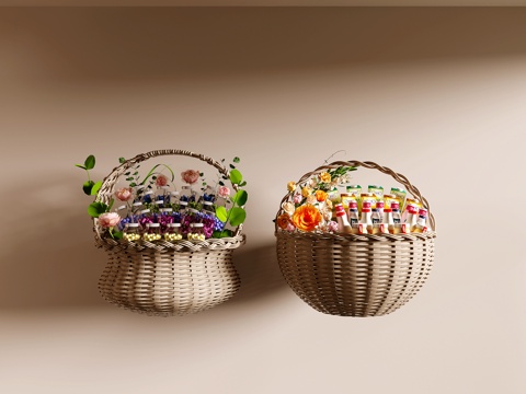 花篮 零食  花朵3d模型