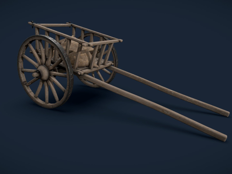木制推车su模型