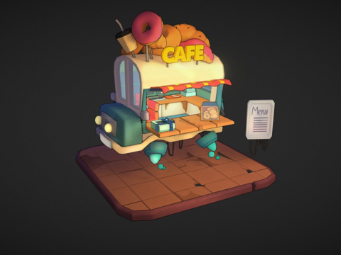 未来食品卡车su模型