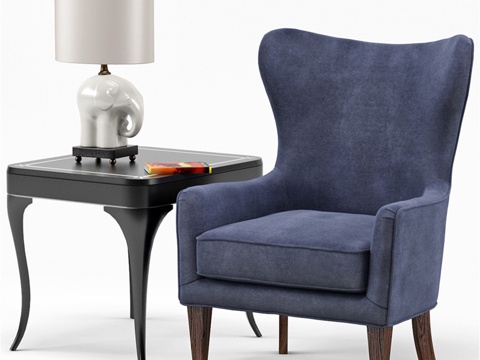 Rachael 椅子、大象瓷灯、Flirt 边桌3d模型