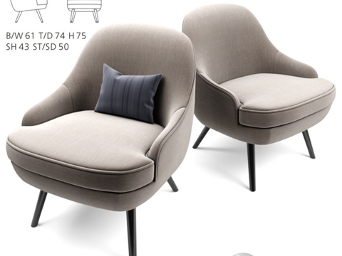 375 Walter Knoll 扶手椅3d模型