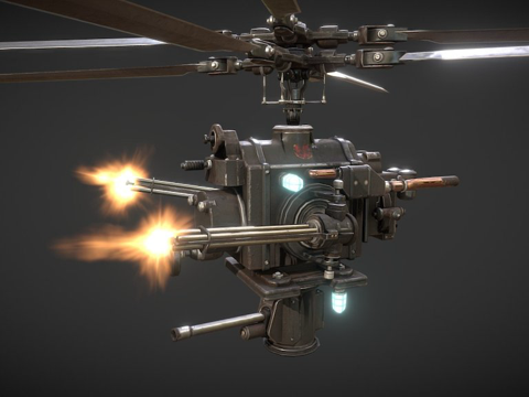 悬浮守卫自动炮塔su模型