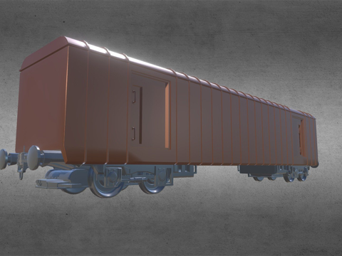 火车货运车厢su模型