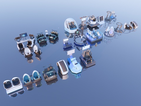 游乐设备VR游戏设备su模型