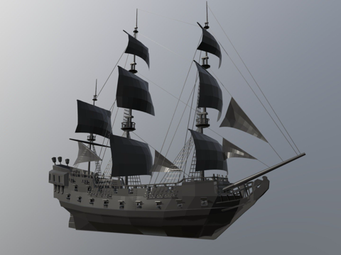 黑珍珠低多边形su模型