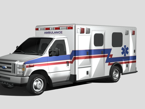 美国救护车低多边形su模型