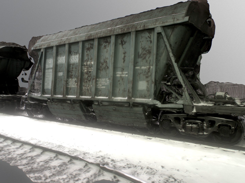 火车站 车厢su模型