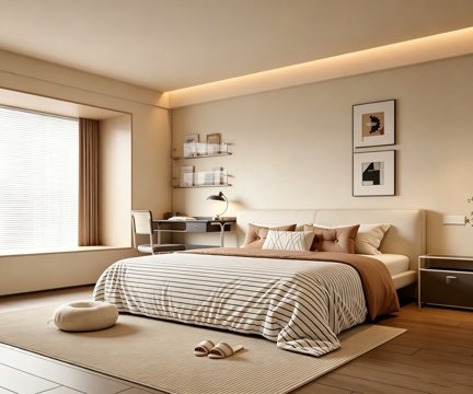 室内家装 卧室 家具 床 别墅 新中式 现代su模型