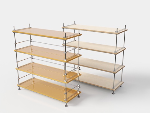 光轴书架 光轴置物架 不锈钢置物架 现代置物架 不锈钢光轴书su模型