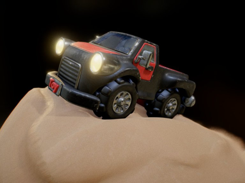 玩具皮卡车沙地更新su模型