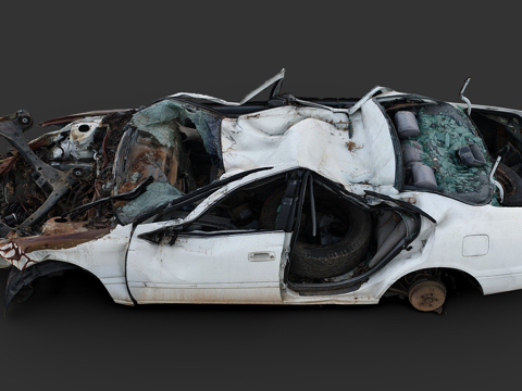 压碎汽车原始扫描su模型