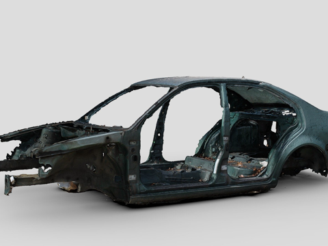 掏空汽车原始扫描su模型