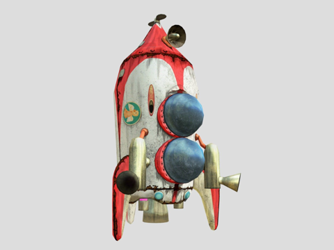 皮克敏 霍卡塔特飞船 纸模型su模型