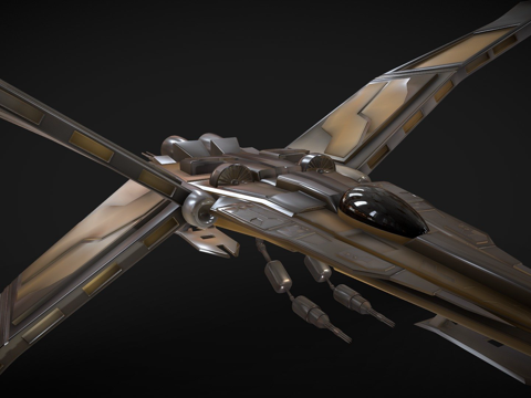 未来科幻太空船su模型