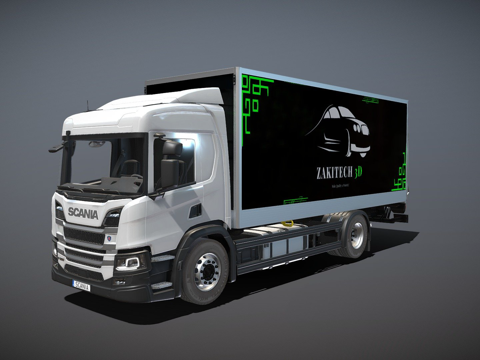 斯堪尼亚P系列带拖车全绑定su模型