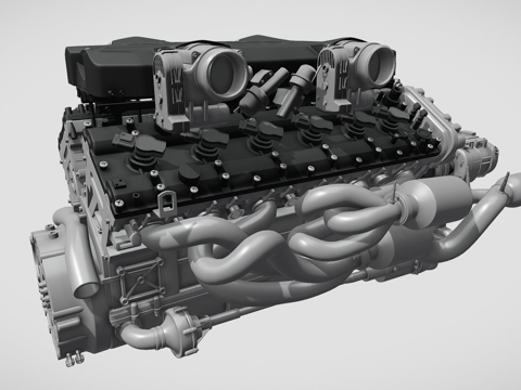 V12发动机su模型