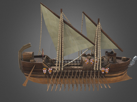 德罗蒙中世纪船su模型