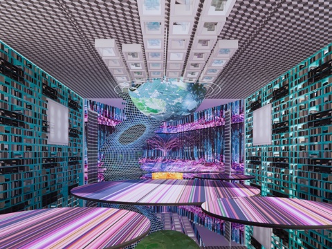 现代展厅科技展厅su模型