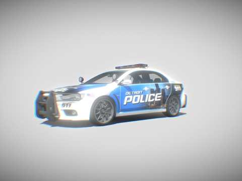 三菱蓝瑟Evolution底特律警车su模型