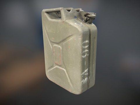 旧绿色金属柴油罐su模型