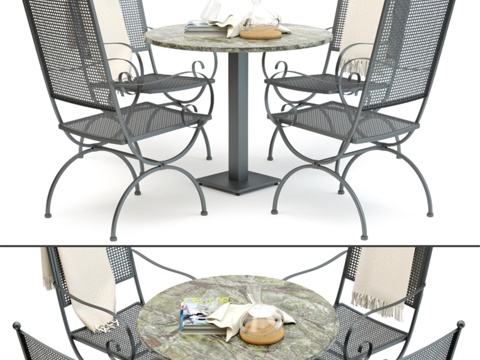 锻铁椅桌套装3d模型