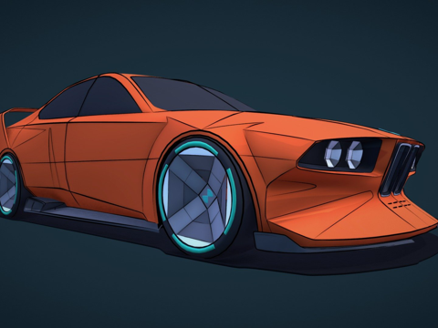 宝马赛车表面su模型