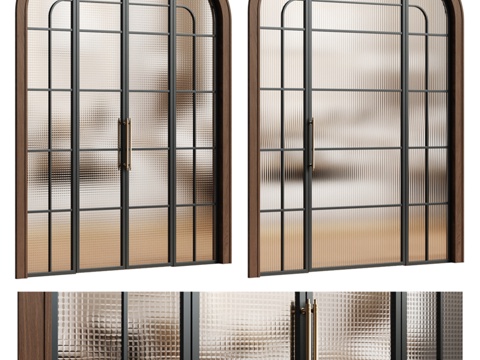 拱形玻璃门 - 室内门 255 - 装饰艺术风格3d模型