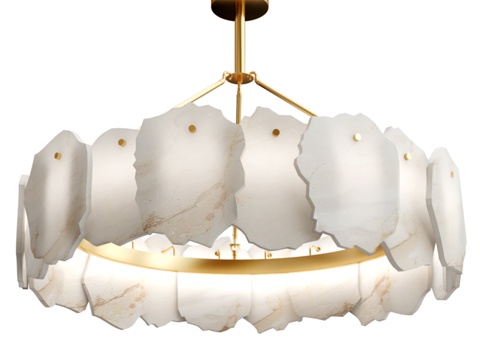 Burton 雪花石膏吊灯3d模型