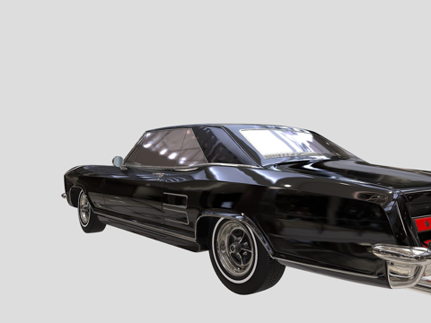 里维埃拉 黑色 钻机车 准备动画su模型