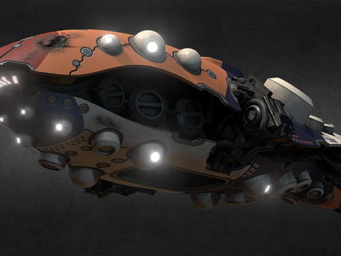 科幻飞船 WH0501 替代颜色su模型