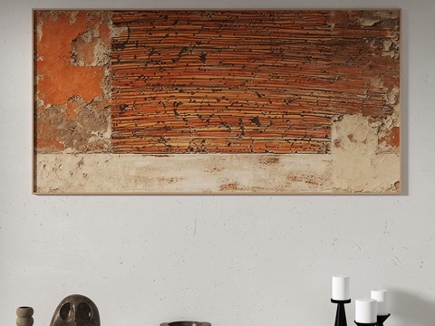 现代，抽象，侘寂，简约，复古，中古，挂画3d模型