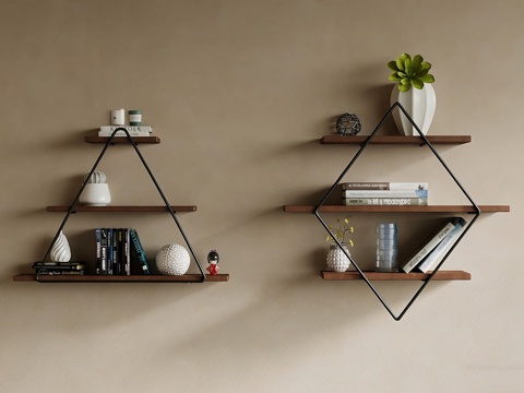 中古置物架 摆件饰品组合su模型