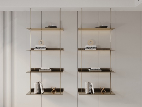 现代置物架 金属置物架 装饰架 饰品摆件su模型