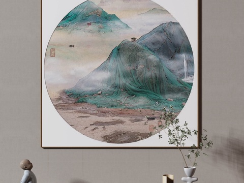 现代简约抽象挂画3d模型