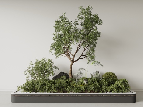  植物组合 外摆绿植花箱 植物堆 庭院绿植 花池花坛3d模型 