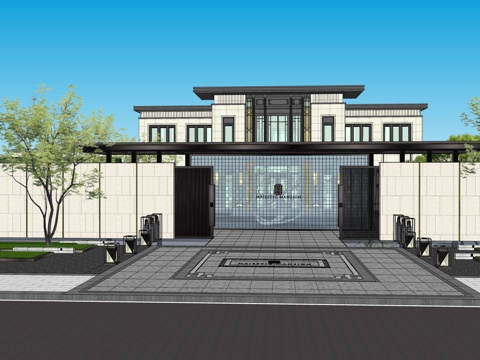  示范区 景观小品 美丽乡村 户外景观 景观su模型 