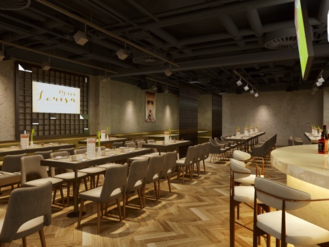  酒吧 餐厅 休闲娱乐场所3d模型 