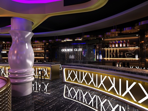  欧式简约酒吧3d模型 