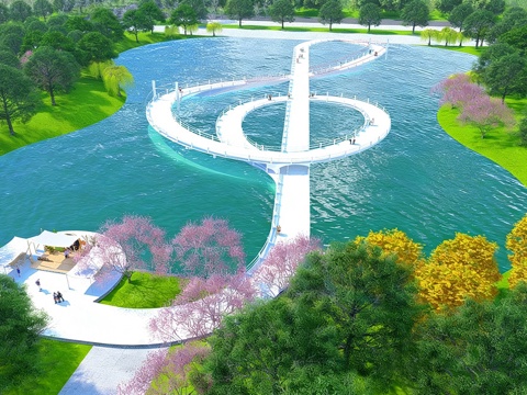  现代景观公园 音符主题公园 音乐主题公园su模型 