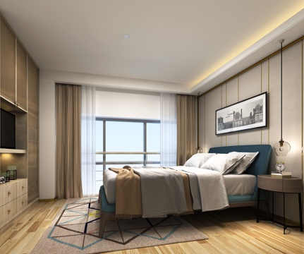  loft现代卧室床具组合3D模型3d模型 