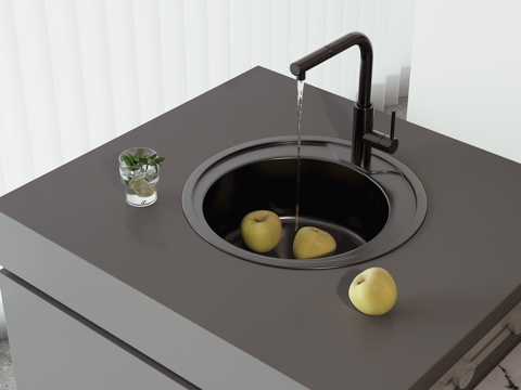  现代水槽3d模型 