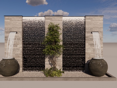  庭院 室内造景 造景 屋顶花园 景观su模型 