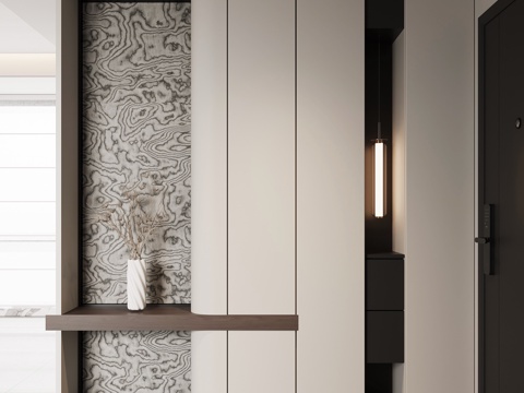  现代意式玄关3d模型 