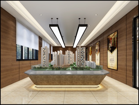  其他混搭售楼部 楼盘展示区3d模型 