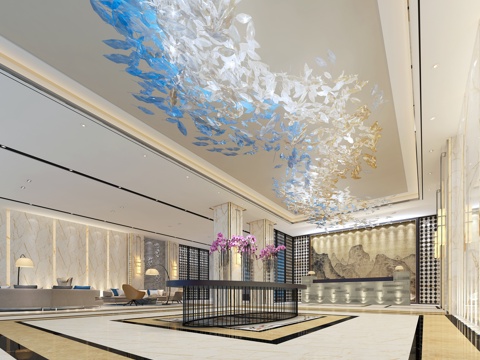  现代售楼处 售楼大厅 展厅 售楼中心 休闲区 接待室3d模型 