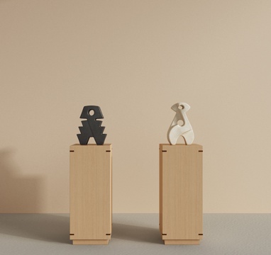  现代雕塑 摆件 展台 饰品摆件 艺术装置 艺术品 展品 展柜3d模型 