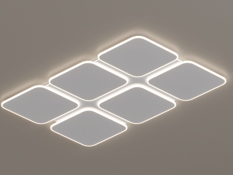  现代轻奢吸顶灯3d模型 